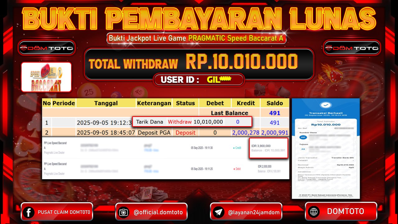 JACKPOT Live Speed Baccarat Pragmatic Live Dealer 05 SEPTEMBER 2025